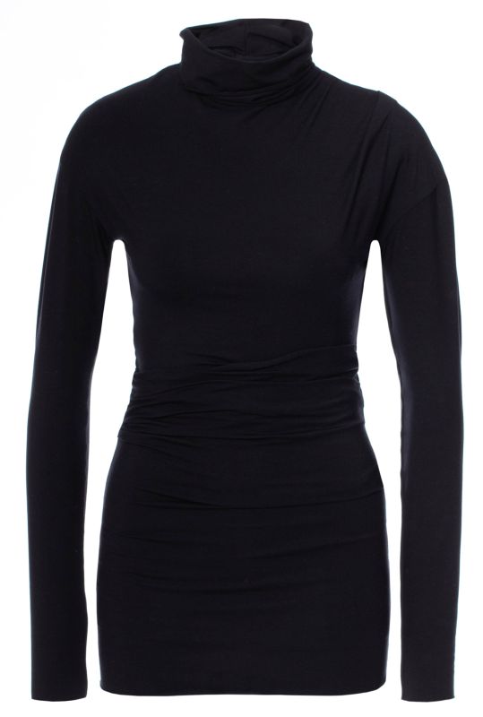 Carmen doppellagiges Rollkragen Umstands-& Stillshirt (schwarz)