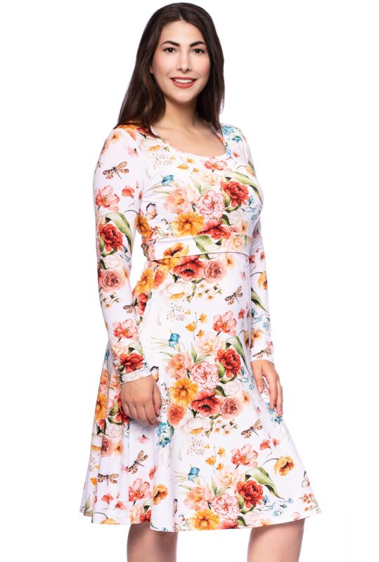 ELSETTA 2tlg. Vario Langarm Umstands- und Stillkleid (Label Aquarell Blumen)