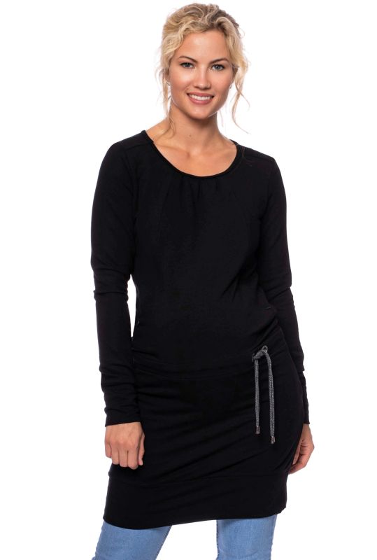 KAREN Umstands-& Stillkleid  aus Modal-French Terry (schwarz)