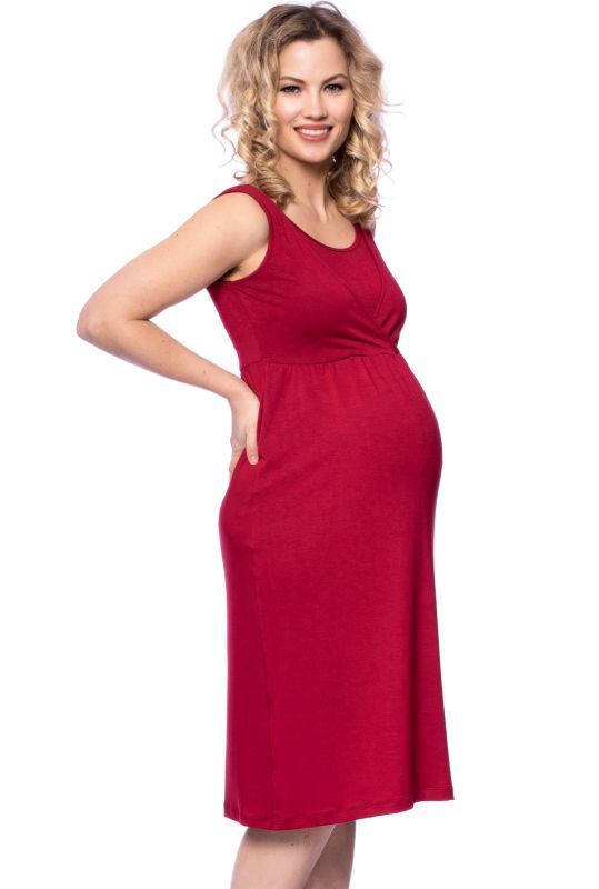 ESTHA maternity and nursing dress made of bamboo viscose (bordeaux)