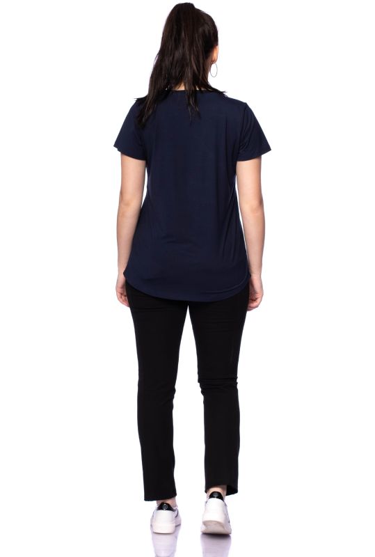 CASSI two-layer oversized maternity and nursing shirt made of modal in marine