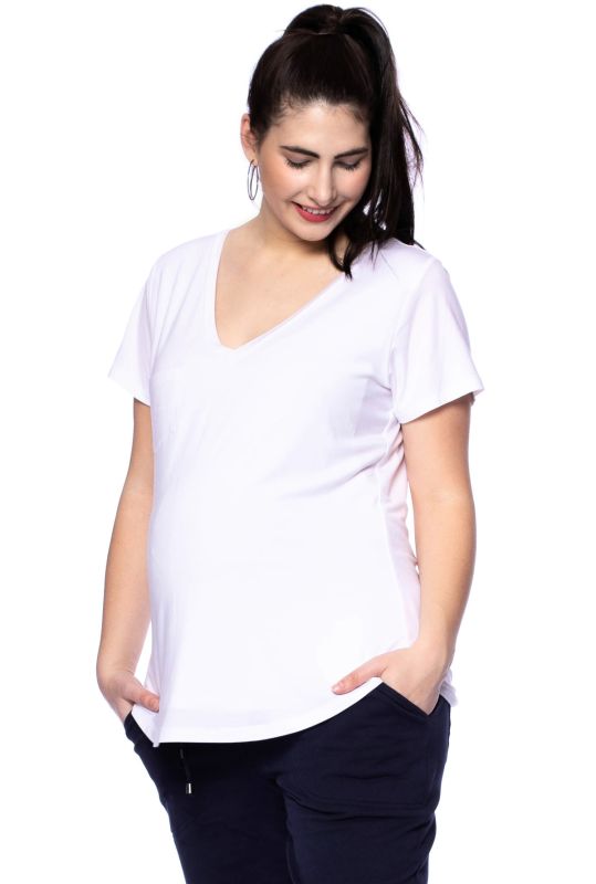 CASSI two-layer oversized maternity and nursing shirt made of Tencel modal in white