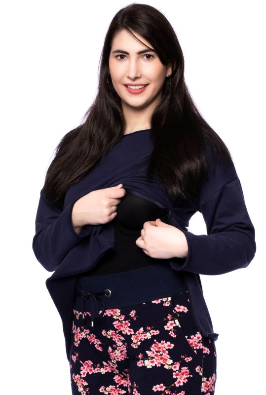 GADI Lässiges Umstands-und Stillsweatshirt aus softem Bio Sweat UNI (marine)