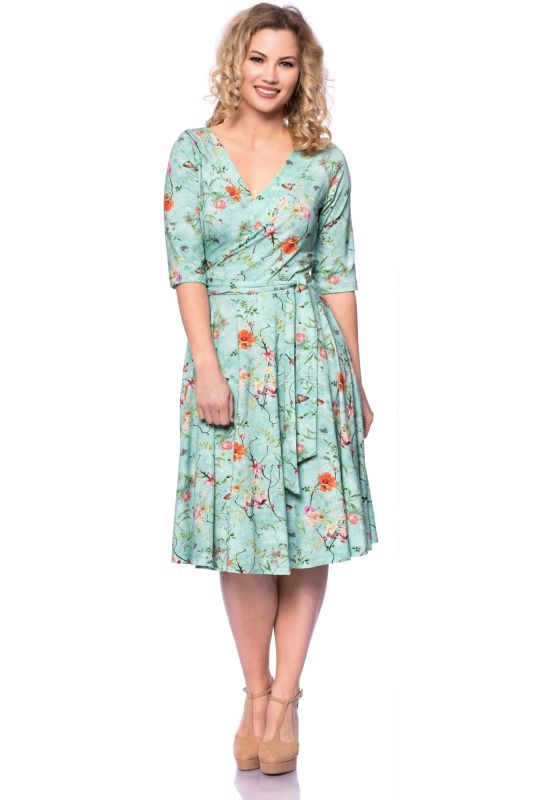 AVA wendbares Wickelkleid (Frühlingserwachen auf mint)