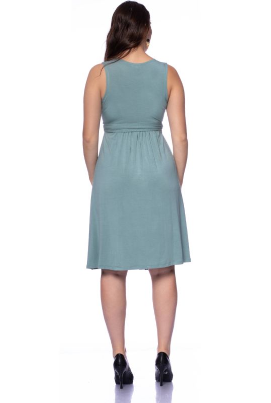 104 Basic ärmelloses Umstands- und Stillkleid (antikgrün)