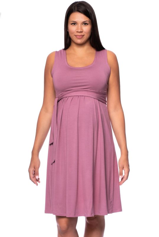 104 Basic ärmelloses Umstands- und Stillkleid (mauve)