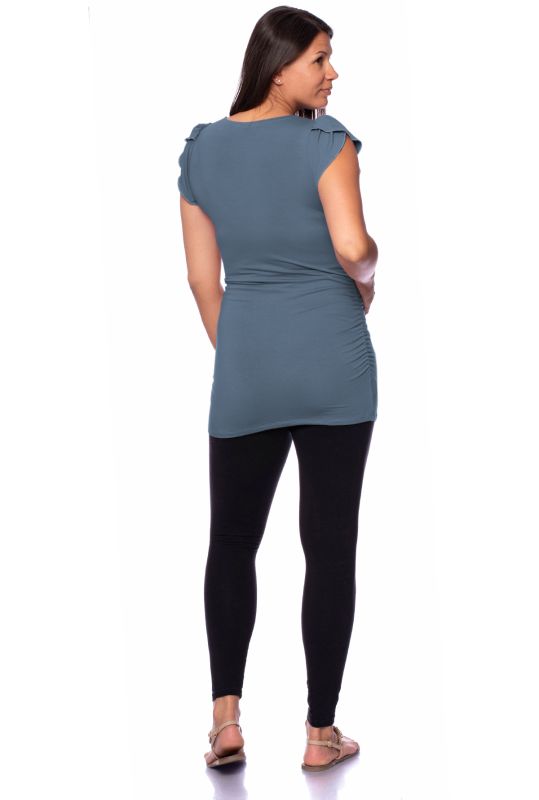 102 BASIC maternity and nursing shirt gathered at the side with butterfly sleeves (jeans)