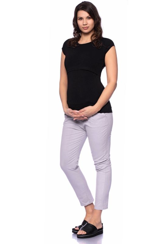 103 BASIC Umstands- und Stillshirt Rundhals kurzarm (schwarz)