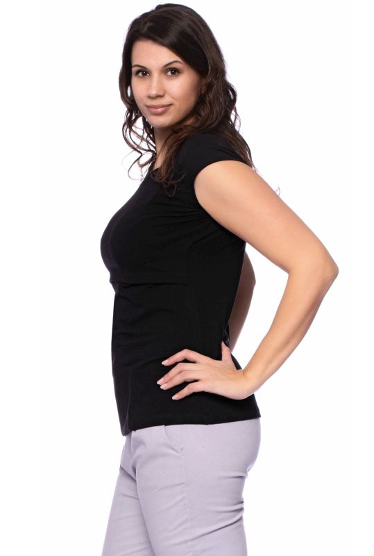 103 BASIC Umstands- und Stillshirt Rundhals kurzarm (schwarz)