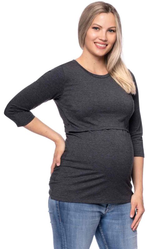 103 BASIC Umstands- und Stillshirt 3/4 Arm (anthrazitmeliert)