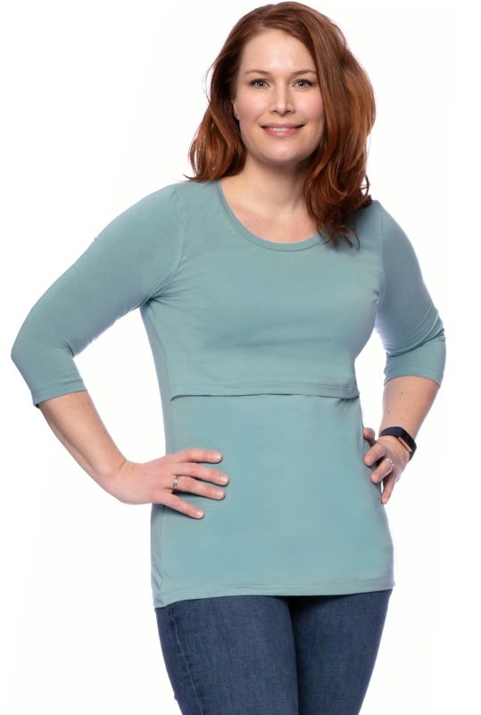 103 BASIC Umstands- und Stillshirt 3/4 Arm (dunkles Aqua)