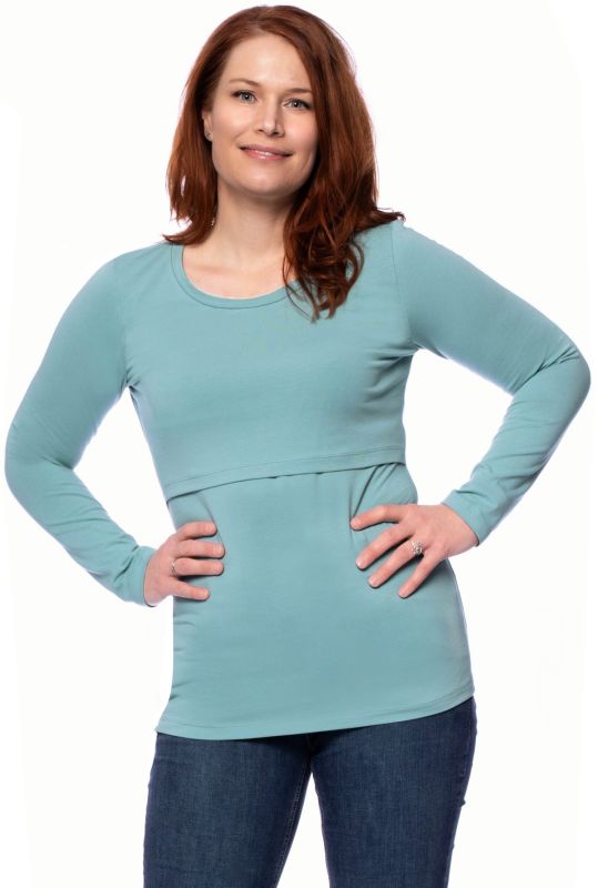 103 BASIC Umstands- und Stillshirt langarm (dunkles Aqua)