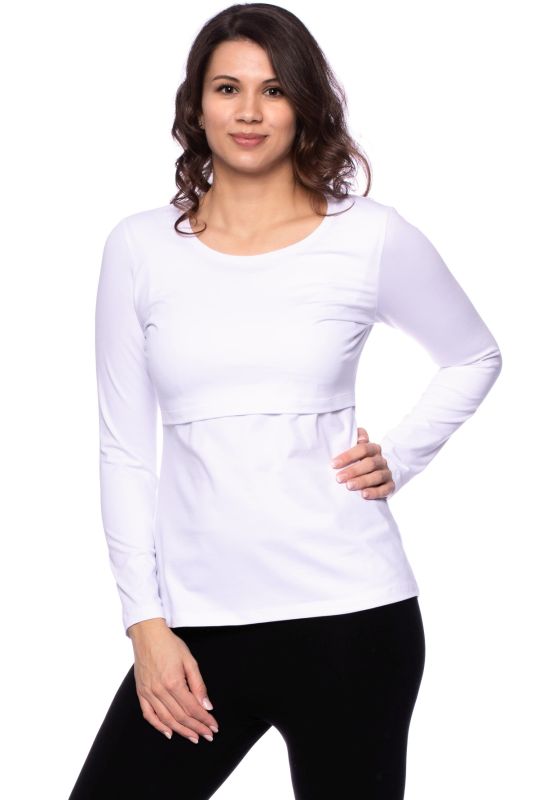 103 BASIC Umstands- und Stillshirt langarm (weiss)