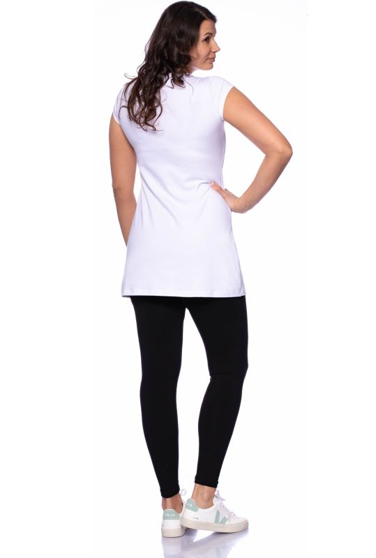 107 BASIC kurzarm Umstands- und Stillshirt extra lang (reinweiß)