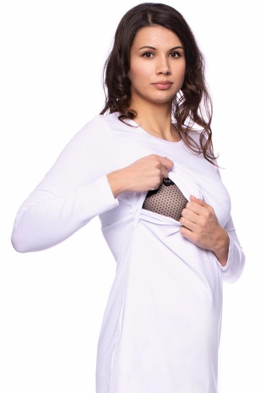 107 BASIC Langarm Umstands- und Stillshirt extra lang aus Bio Baumwolle