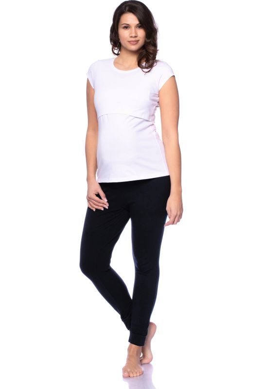 BASIC Umstands-Lounge/Pyjamahose aus Bio-Baumwolle (schwarz)