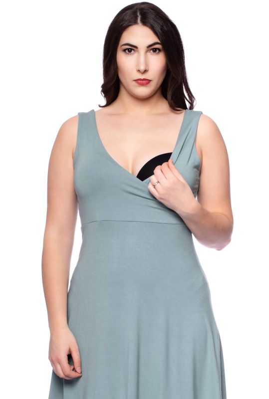 Cache-Coeur Umstands- und Stillnachthemd aus TENCEL™ Modal (antikgrün)