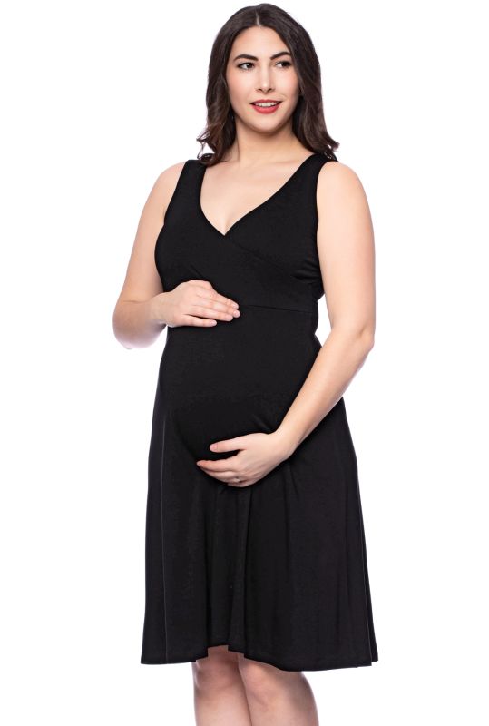 Cache-Coeur maternity and nursing nightgown made of bamboo viscose (black)