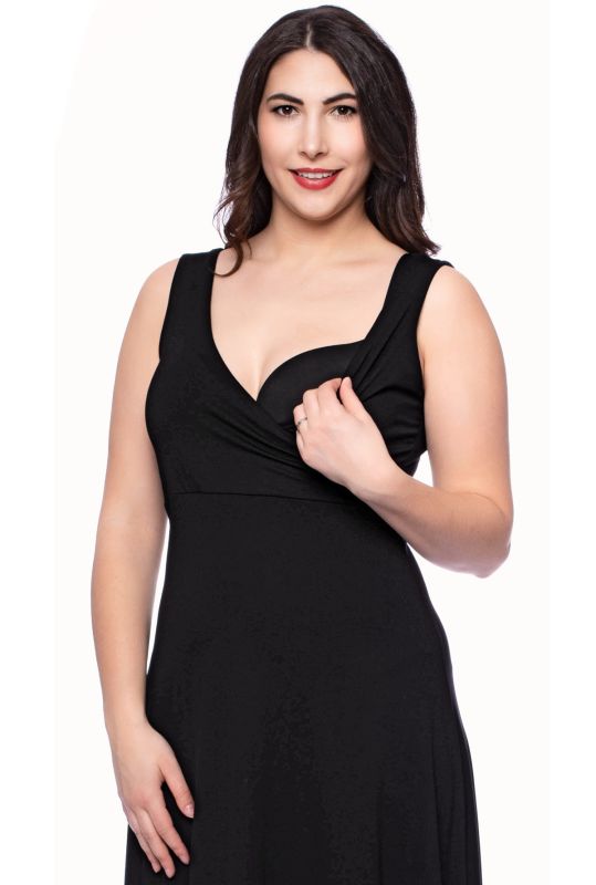 Cache-Coeur maternity and nursing nightgown made of bamboo viscose (black)