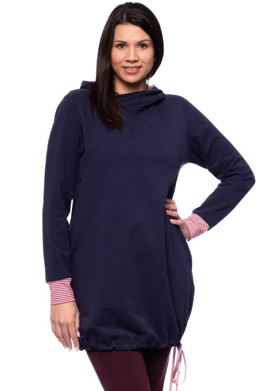 FRIEDA Umstands-Stillhoodiekleid (marine)