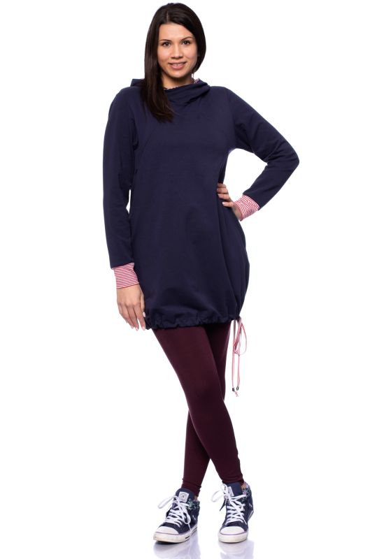 FRIEDA Umstands-Stillhoodiekleid (marine)