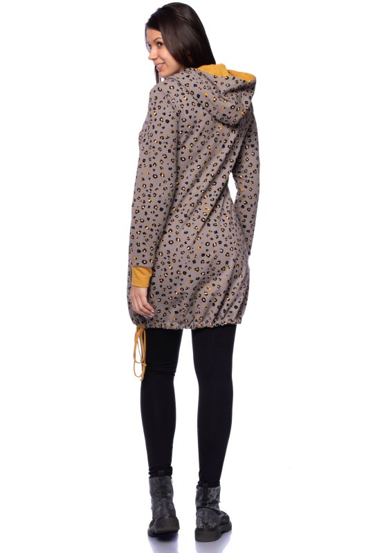 FRIEDA Umstands-Stillhoodiekleid (Leodruck auf grau)