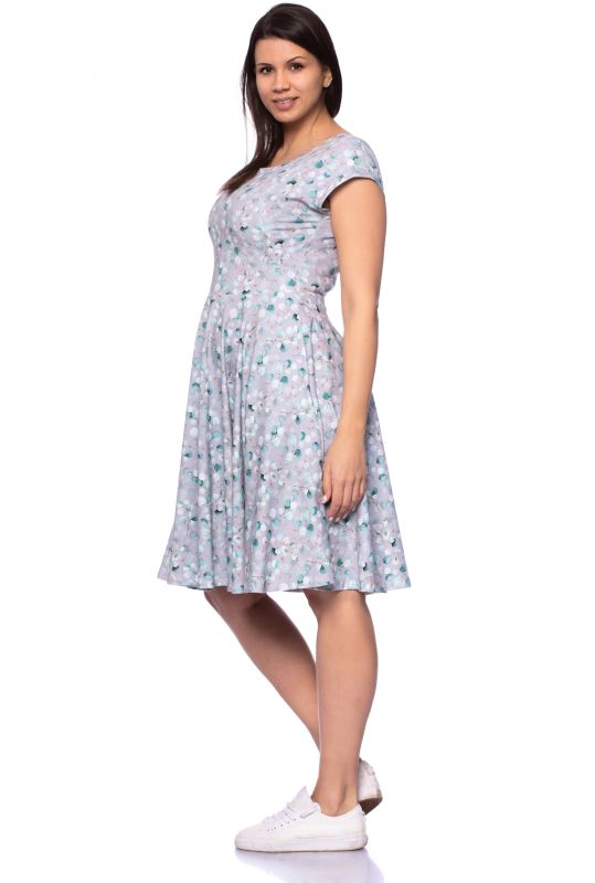 EMMA Umstands- und Stillkleid (Eukalyptusblätter - hellgrau)