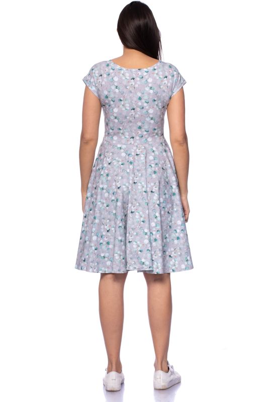 EMMA Umstands- und Stillkleid (Eukalyptusblätter - hellgrau)
