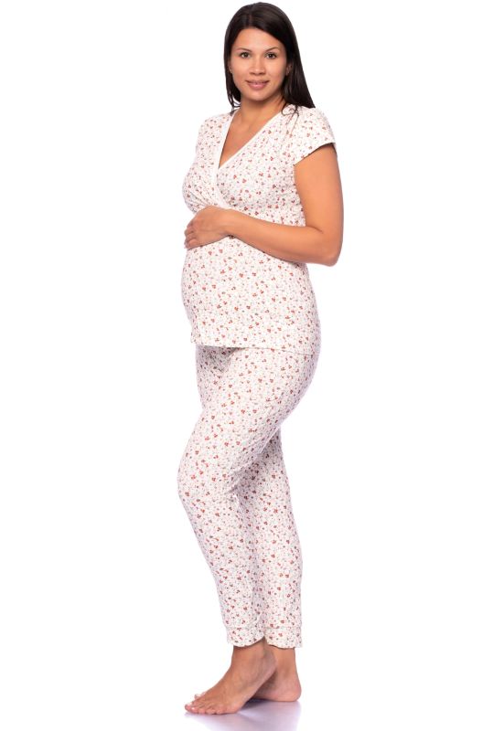Umstands- und Stillshirt mit Cache-Coeur Ausschnitt kurzarm aus Bio Baumwolle (Organic Florelie)