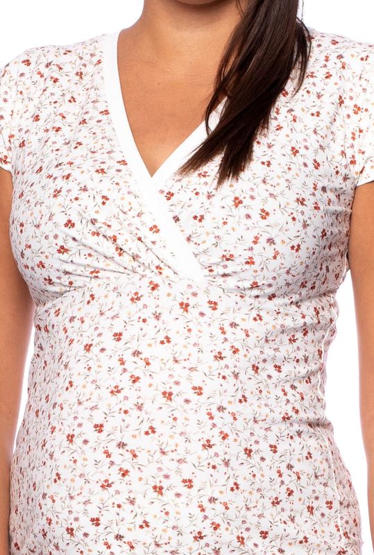 Umstands- und Stillshirt mit Cache-Coeur Ausschnitt kurzarm aus Bio Baumwolle (Organic Florelie)