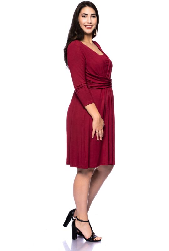 ALEXANDRA Umstands- und Stillkleid 3/4 Arm (bordeaux)