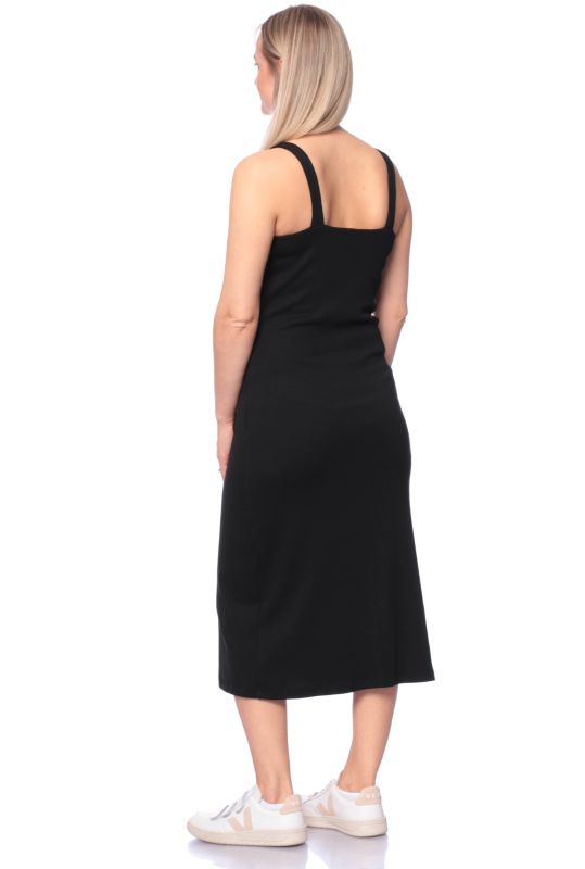 MILU geripptes ärmelloses Umstands-& Stillkleid (schwarz)