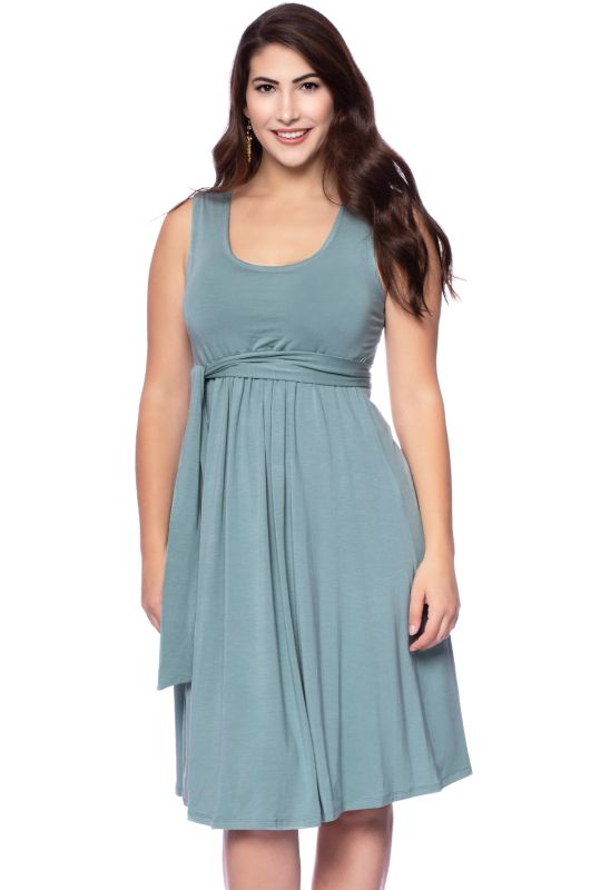 104 Basic ärmelloses Umstands- und Stillkleid (antikgrün)