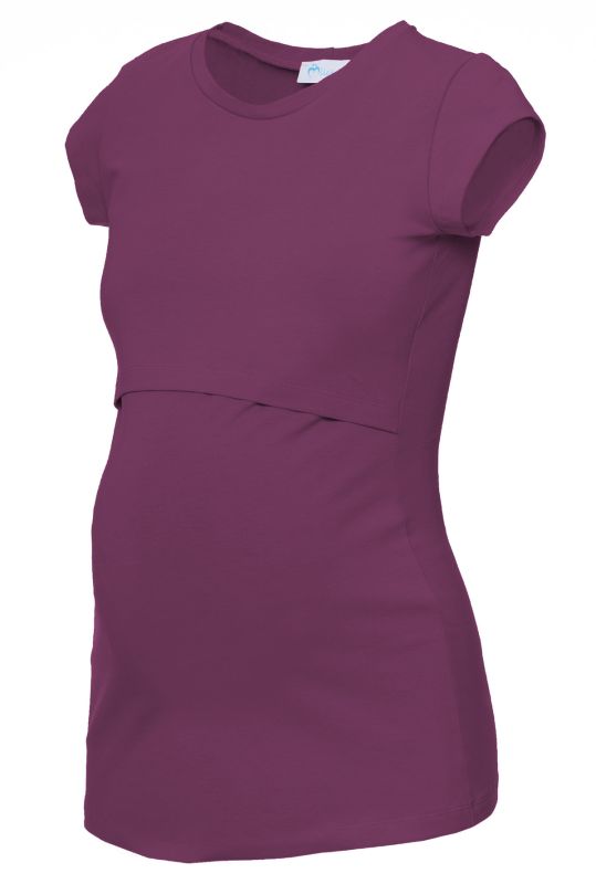 103 BASIC maternity and nursing shirt round neck short-sleeved (burgundy)